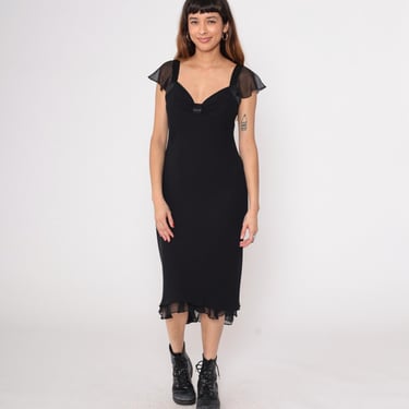 black maxi sweater dress Mirth Black Ankle Length Pinchu Pinchu Sweater Dress Medium