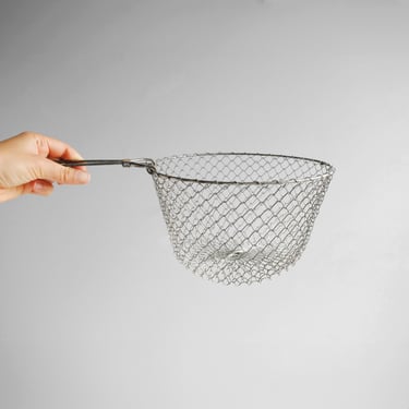 Vintage French Wire Strainer or Fry Basket, Collapsible Mesh Strainer Made in France 