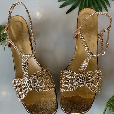 Seventies Gold Metallic Sandals