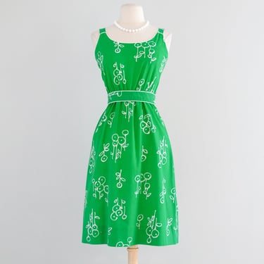 Adorable 1970's Kelly Green Sundress by Lanz / Sz S