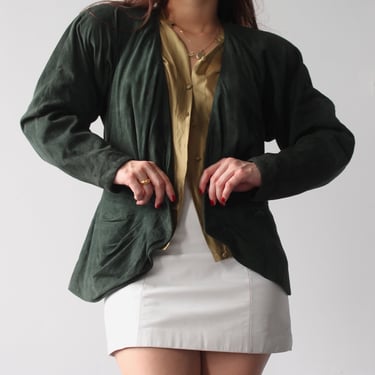 Vintage Evergreen Suede Cinched Jacket