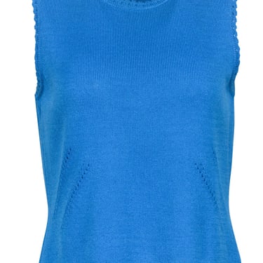 St. John - Blue Sleeveless Knit Top Sz P