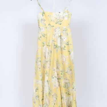 Acacia Bandeau Midi Dress - Yellow Floral