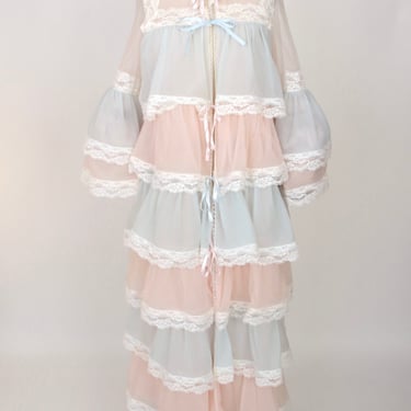 Saks Fifth Avenue Chiffon & Lace Dressing Gown