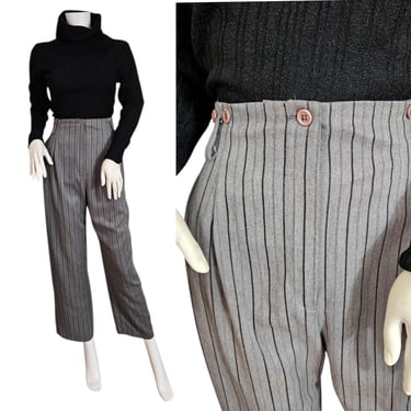 【sullen】90s vintage baggy slacks grey St Michael Pleated Wool Pants Vintage Gray Formal Trousers
