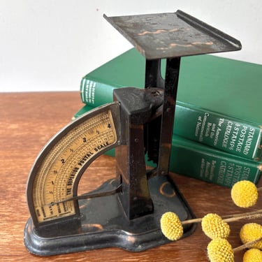 Antique 1904 Triner Black Metal Superior Postal Scale | Vintage Postage Stationery Collectible Office Desktop Industrial Paper Weight Decor 