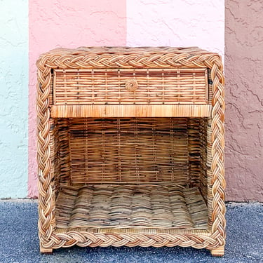 Braided Rattan Nightstand