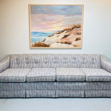 1990s Postmodern Contemporary Four Seater Tufted Tuxedo Sofa 
