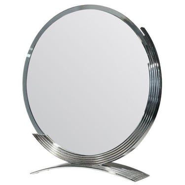 Art Deco Round Table Mirror in Chrome 