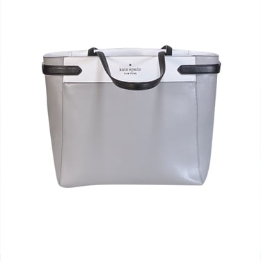 Kate Spade - Grey, White, & Black Color-Block Tote Bag