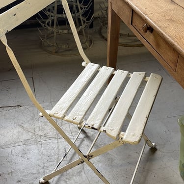 vintage french garden foldable white chairs
