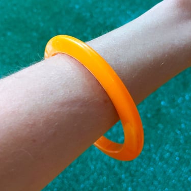 The Perfect Complimentary Thinner Orange Statement Bangle Bracelet 