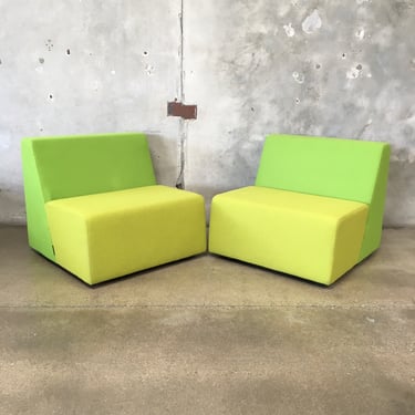 Pair of Wasabi Campfire Half Lounge Chairs by Steelcase