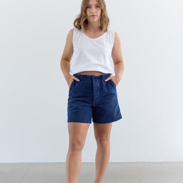 Vintage 30 Waist Blue Denim Shorts | Unisex French Workwear style  | S022 