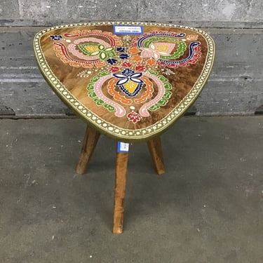 Hand Painted Triangular Side Table (Seattle)