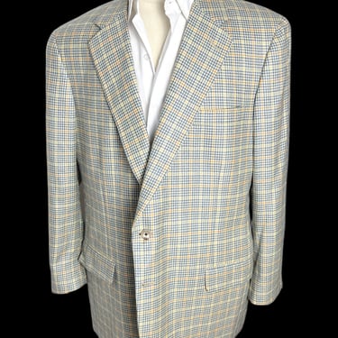 Vintage BEN SILVER X AQUASCUTUM Loro Piana Cashmere Sport Coat ~ size 44 ~ blazer / jacket ~ Plaid 