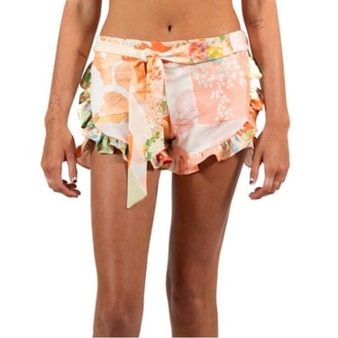 Morphew Collection Coral  Peach Silk Shorts 