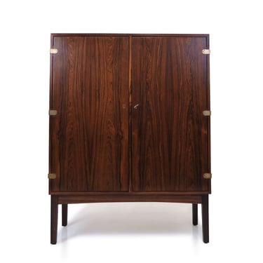 c. 1956 Rare Handcrafted Brazilian Rosewood Bar Cabinet by Borge Mogensen