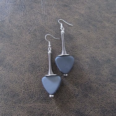 Gray triangle statement earrings 