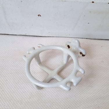 Vintage Toothbrush Holder, Toothbrush Rack, White Porcelain or Ceramic Bathroom Accessory, Antique Bathroom, Salvaged Bathroom 072401 
