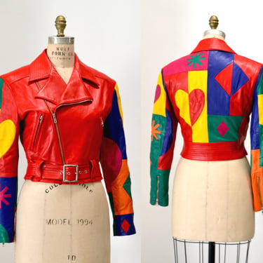 90s Vintage Black Leather Motorcycle Jacket by North | Hooked on