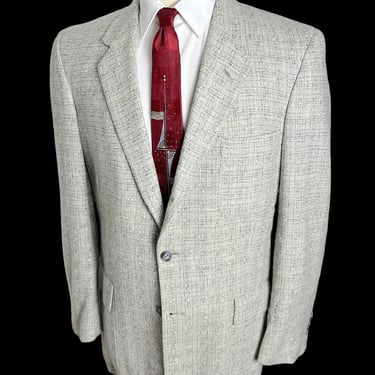 Vintage 1950s ATOMIC FLECK Wool Rockabilly Sport Coat ~ size 38 R ~ blazer / jacket ~ Donegal Tweed ~ Elvis ~ VLV ~ 