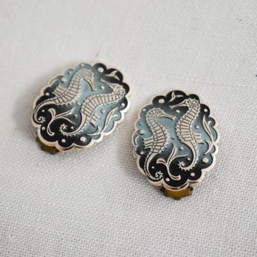 1950s West German Seahorse Clip Earrings 