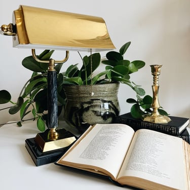 Brass and Marble Desk Lamp