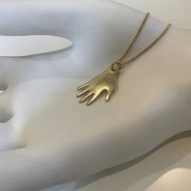 Gold Plated Hand Pendant Necklace