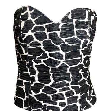 Jean Claude Jitrois '80s Leather Giraffe Print Bustier