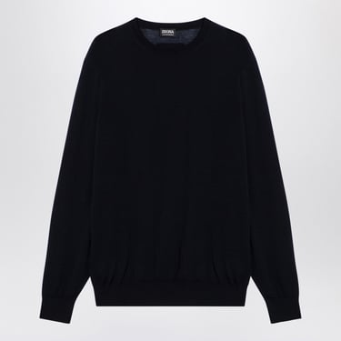 Zegna Navy Blue Wool Sweater Men