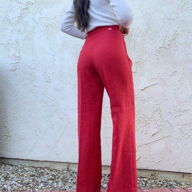 Vintage 70’s Levi’s Strauss White Tab Red High Waisted flare Slack Pants 