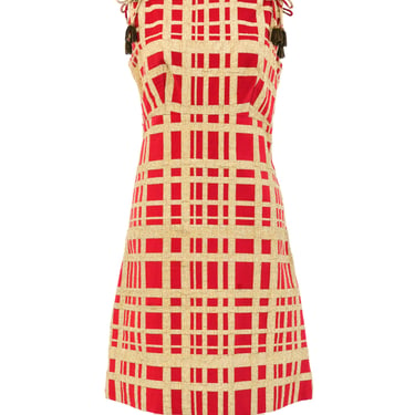 1960's Metallic Windowpane Shift Dress