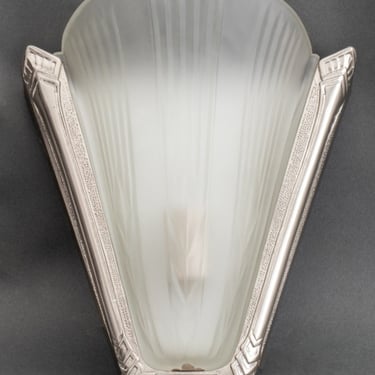 Art Deco Frosted Glass Perearo Italy Sconce