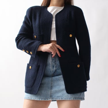 90s Chanel Navy Four Pocket Jacket