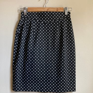 90s Polka Dot Pencil Skirt XS 25 Waist 