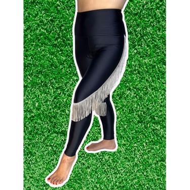 Las Vegas Raiders Leggings- Raiders Fringe Leggings-Raiders Football Leggings-Yoga Leggings-Fringe Leggings-Drag Queen Costume 