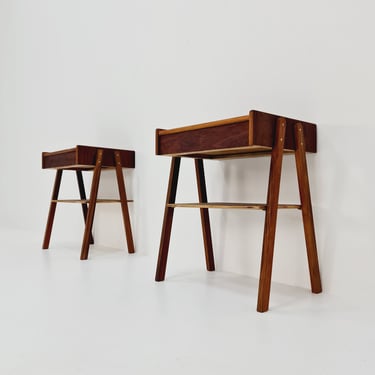 Pair of Swedish Midcentury rosewood vintage Side table/ Bedside table/ Night stand by Carlström & Co, 1960s 