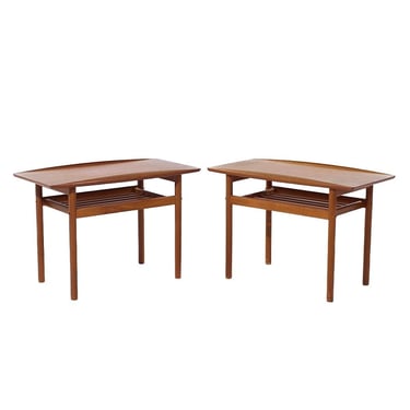 Grete Jalk for Poul Jeppesen Møbelfabrik Mid Century Danish Teak Side Tables - Pair - mcm 