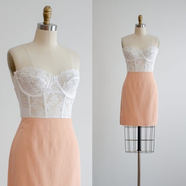 linen mini skirt 90s y2k vintage The Limited pastel peach short skirt 