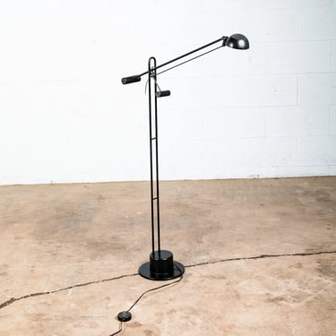 Mid Century Modern Floor Lamp Robert Sonneman Counter Balance Light Black Post