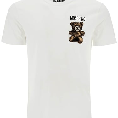 Moschino White Cotton T-Shirt With Bear Print Men