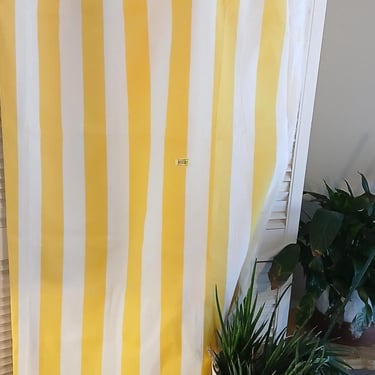 Outdoor Upholstery Fabric / Yellow/White Stripes /  55