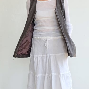 White Linen Tiered Skirt (XS)