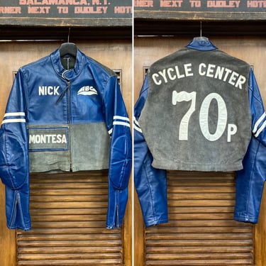 Vintage 1960’s “ABC Leathers” Cycle Center Cafe Racer, 60’s Leather Jacket, 60’s Jacket, 60’s Racing Jacket, Vintage Leather Jacket 