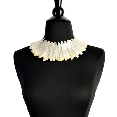 Monies Vintage Exceptional Curved Mother of Pearl Collar Necklace