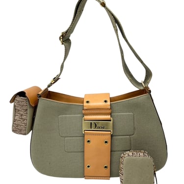 Dior Army Green + Tan Columbus Bag