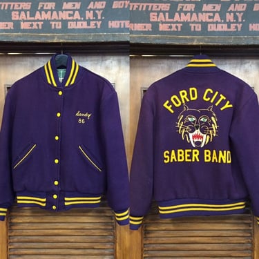 Vintage 1950’s Wool Varsity Jacket “Ford City Sabers”, Vintage Varsity, Vintage Sportswear, Bomber, Team Sports, Vintage Clothing 