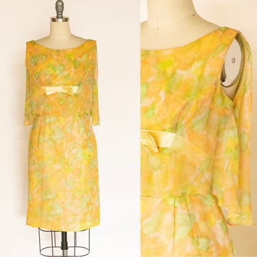 1960s Party Dress Silk Chiffon S 