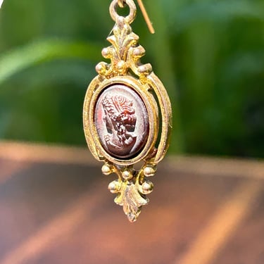 Vintage Antique Style Cameo Earrings For Pierced Ears Retro Fashion Jewelry Gift 
